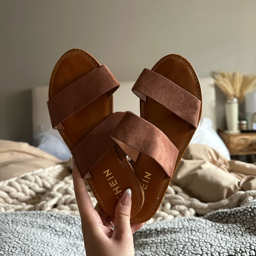 SHEIN Tan Suede Women's Sandals